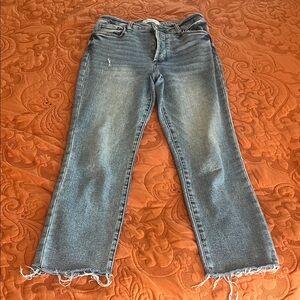 Evereve Distressed The Ever Straight High Rise Ankle Jeans, size 28